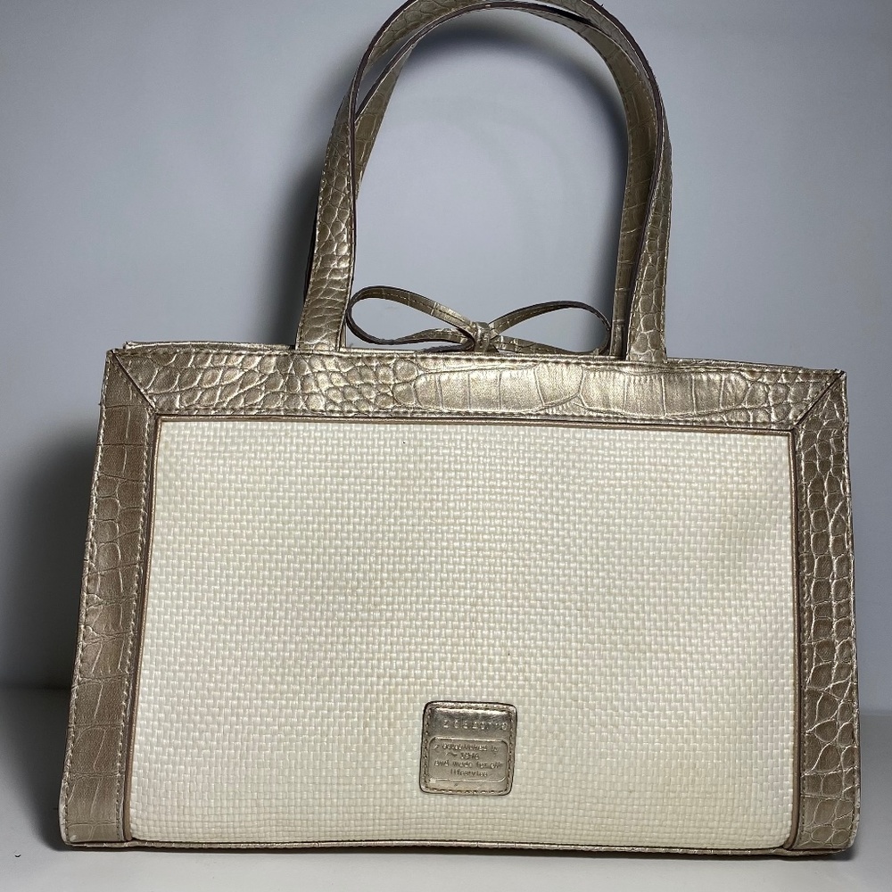 Liz Claiborne Woven and and Croco Print Satchel Purse